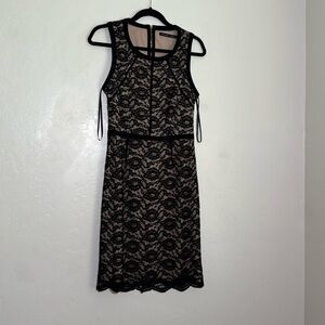 Ivanka Trump Black and Cream Lace Midi Dress